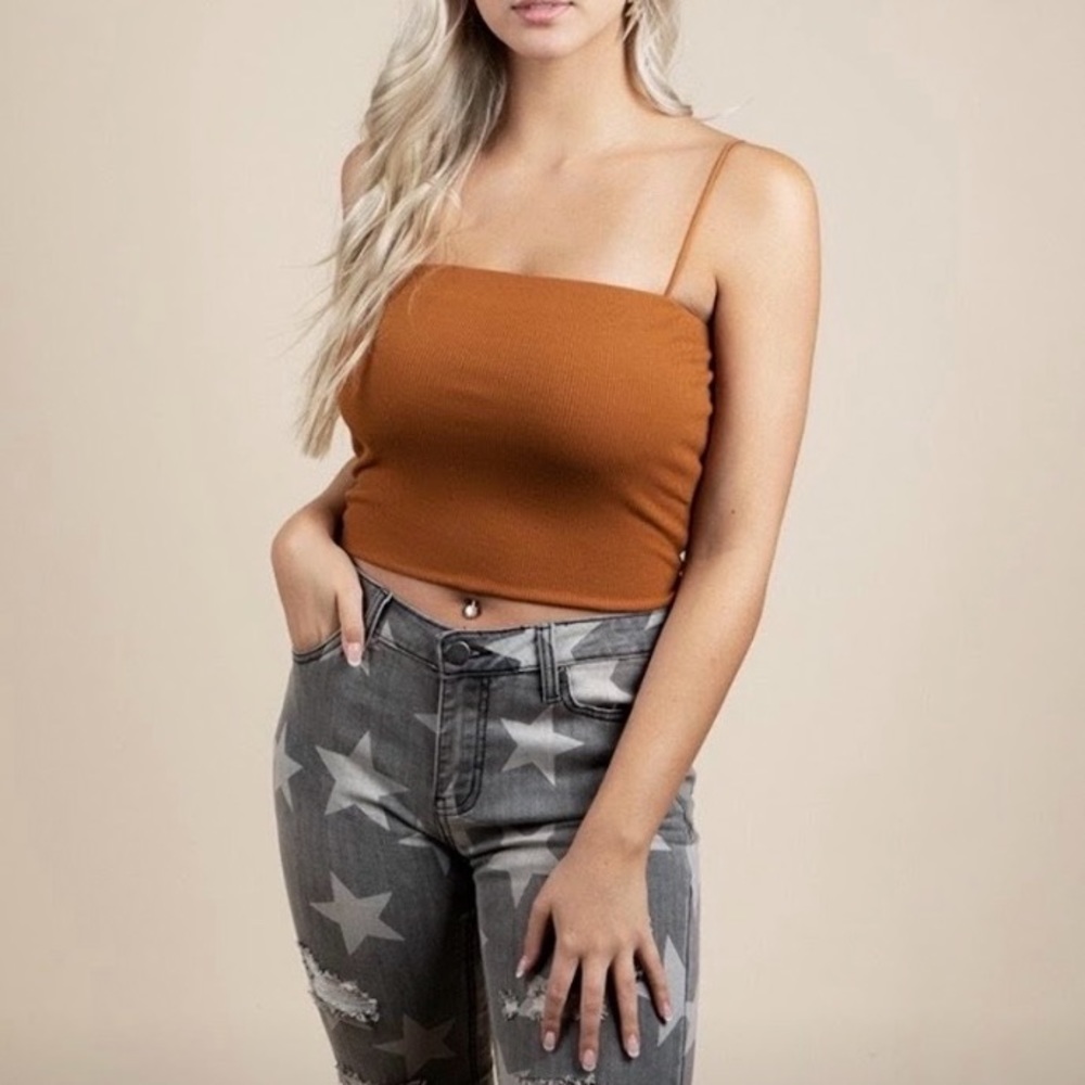 Rust crop shirt medium
